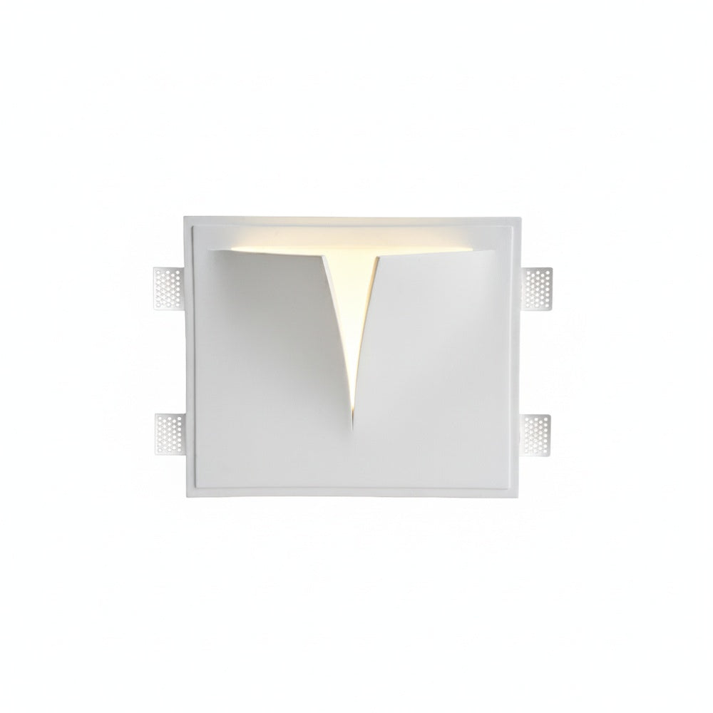 Recessed Plaster Wall Light with Warm LED and Triangular Opening