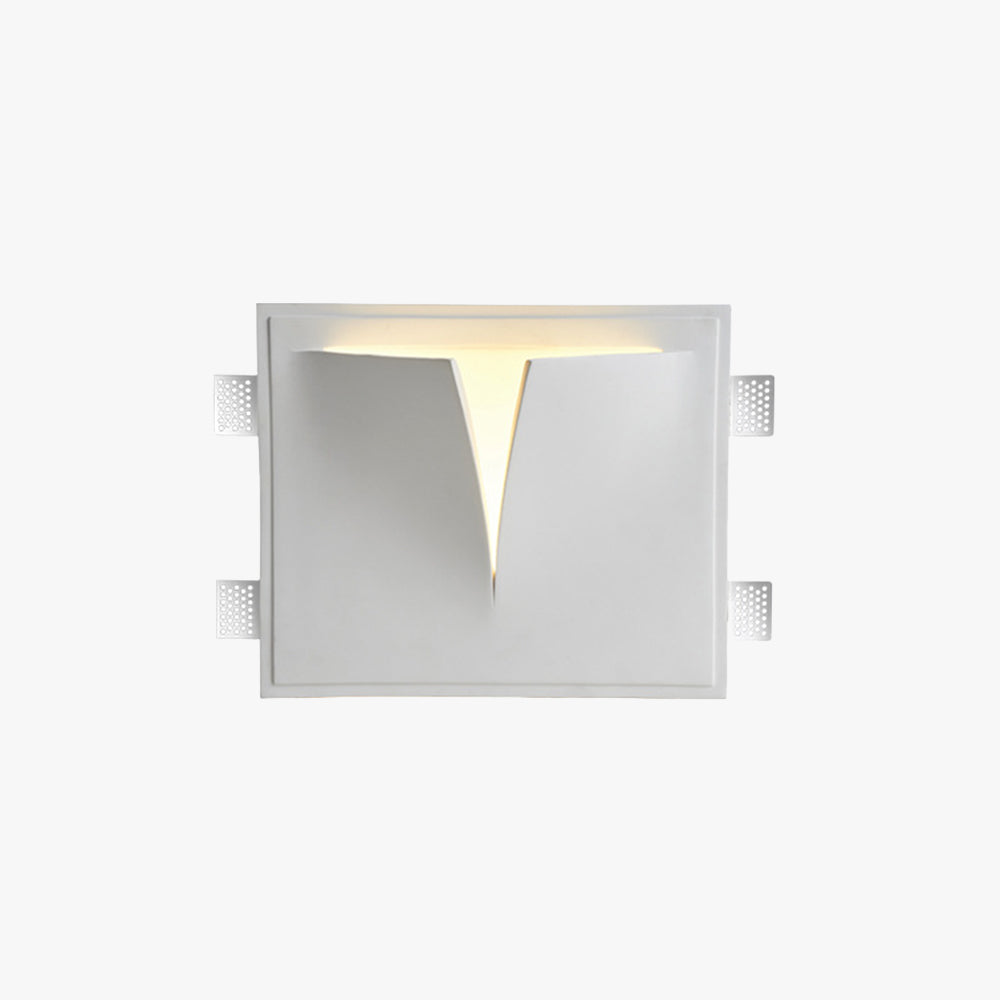 Recessed Plaster Wall Light with Warm LED and Triangular Opening