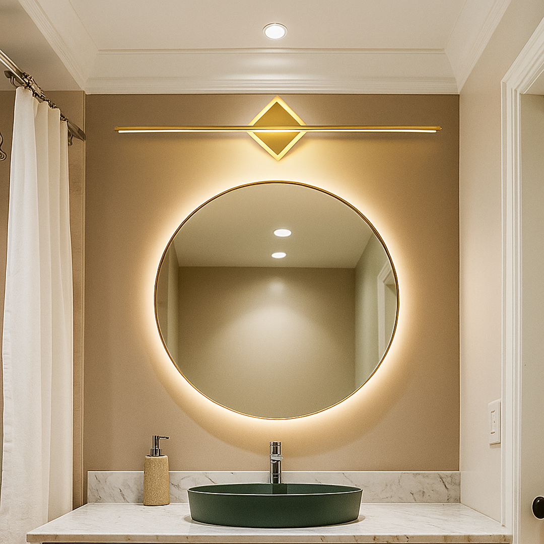 Minimalist LED Strip Wall Light, Round or Square Mount