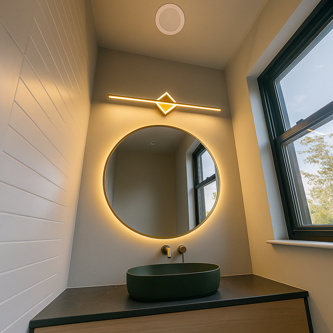 Minimalist LED Strip Wall Light, Round or Square Mount