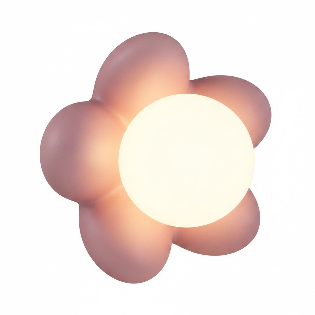 Flower Shaped LED Wall Light with Wooden Mount
