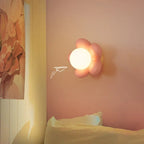 Flower Shaped LED Wall Light with Wooden Mount