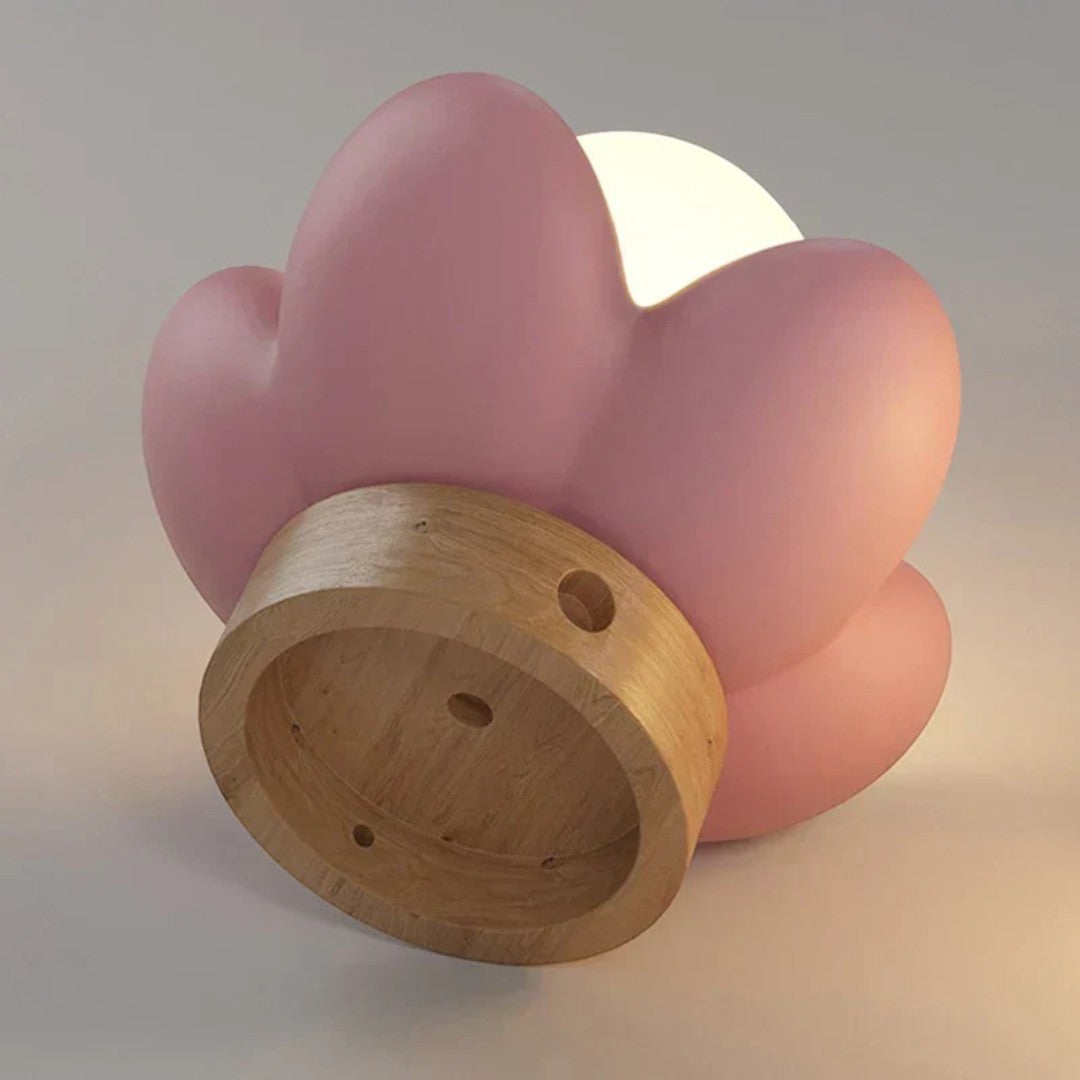 Flower Shaped LED Wall Light with Wooden Mount