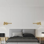 Adjustable Arm Wall Light with Swivel Head in Black or Gold