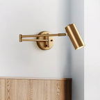 Adjustable Arm Wall Light with Swivel Head in Black or Gold