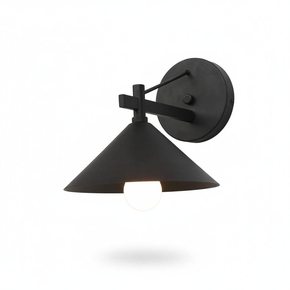 Industrial Cone Shade Wall Light in Three Finishes