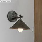 Industrial Cone Shade Wall Light in Three Finishes
