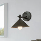 Industrial Cone Shade Wall Light in Three Finishes