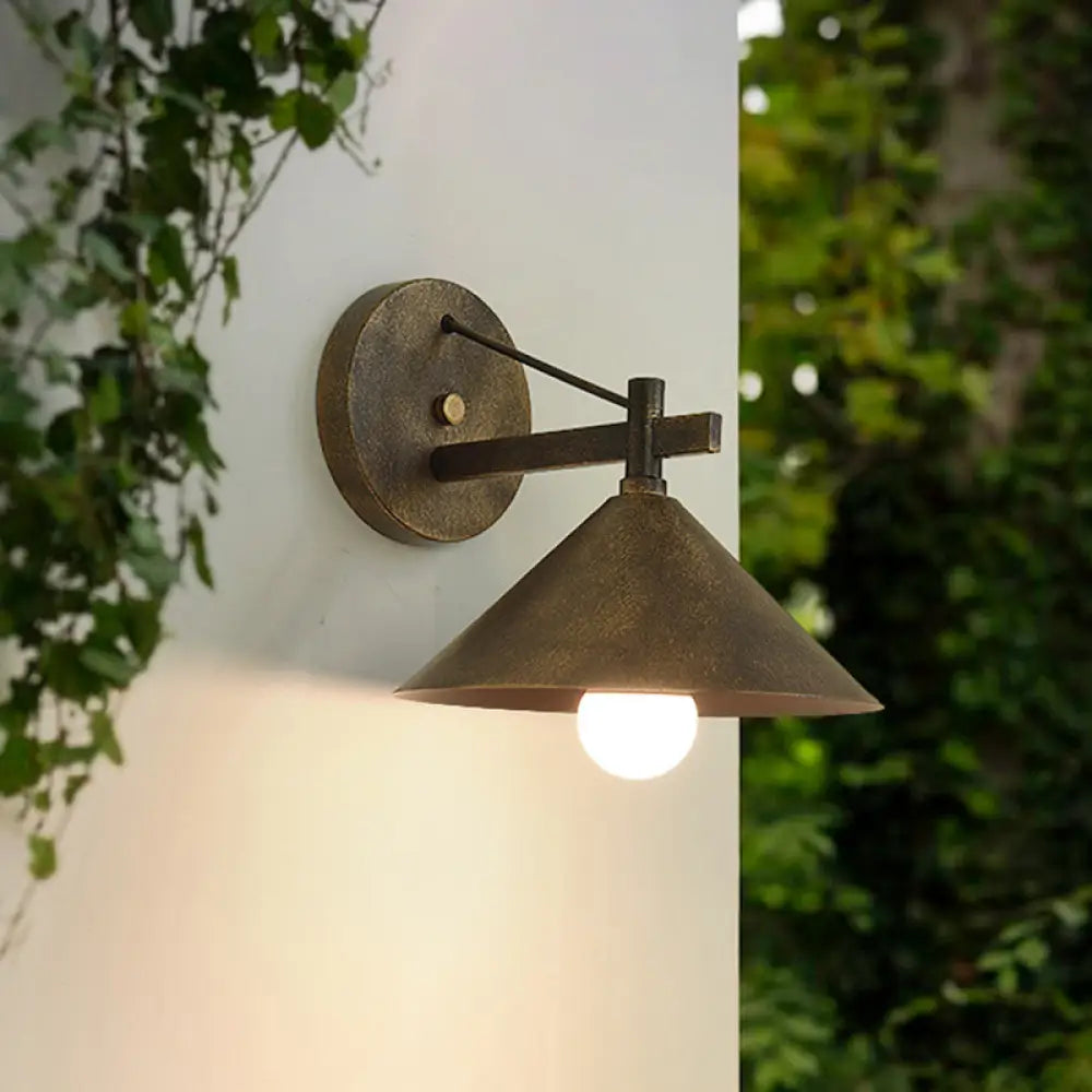 Industrial Cone Shade Wall Light in Three Finishes