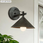 Industrial Cone Shade Wall Light in Three Finishes