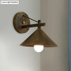 Industrial Cone Shade Wall Light in Three Finishes