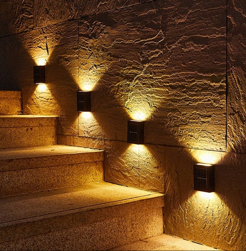 Solar Up Down Outdoor Wall Light, IP65 with Dusk Sensor