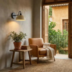 Vintage Wall Light with Brass Arm and Bowl Shade