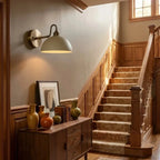 Vintage Wall Light with Brass Arm and Bowl Shade