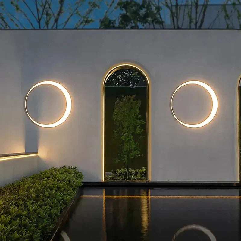 Outdoor Ring Wall Light with Warm White LED, 40 to 80 cm