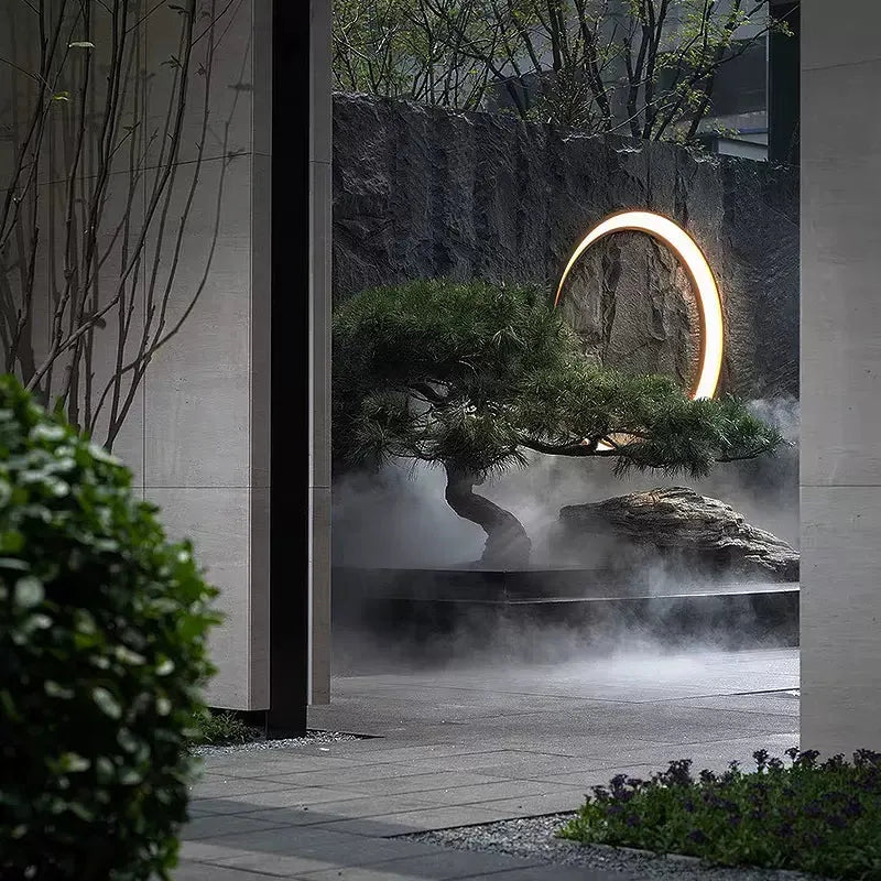 Outdoor Ring Wall Light with Warm White LED, 40 to 80 cm