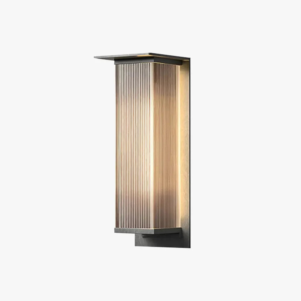 Rectangular Ribbed Acrylic Outdoor Wall Light, IP68