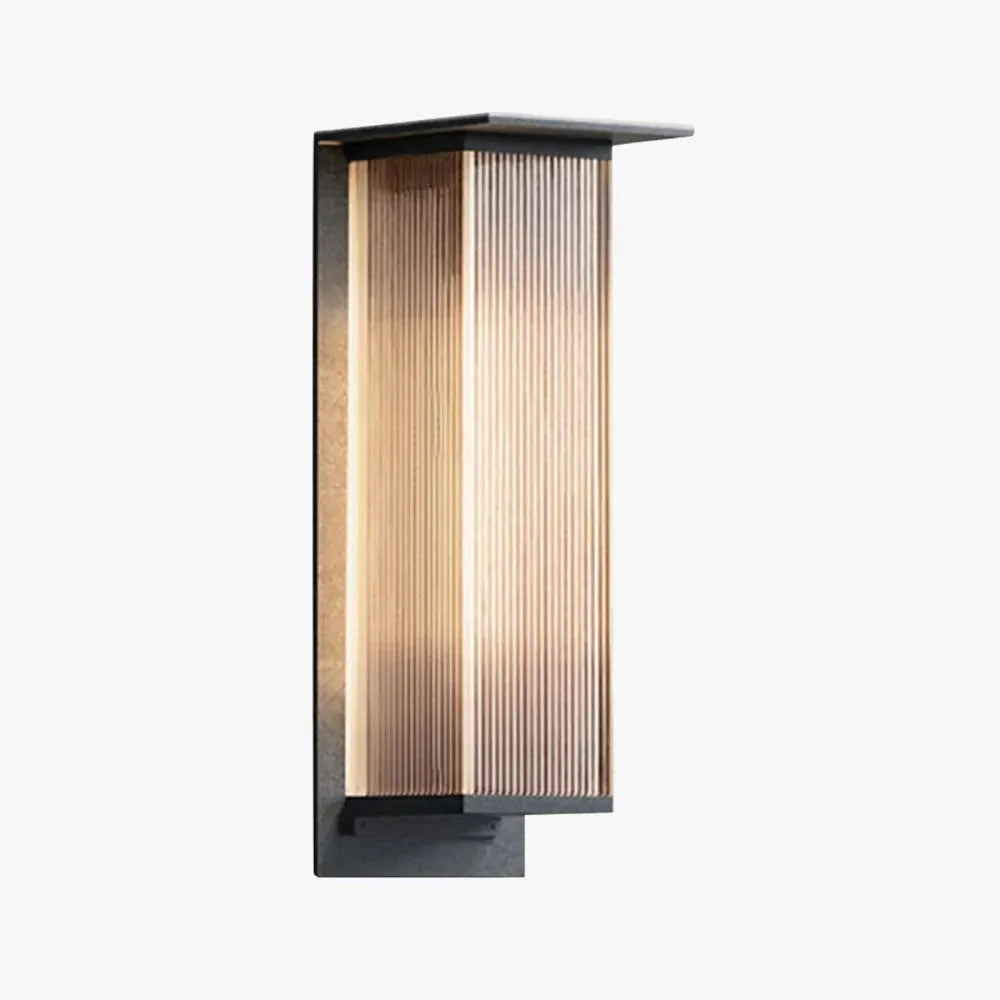 Rectangular Ribbed Acrylic Outdoor Wall Light, IP68