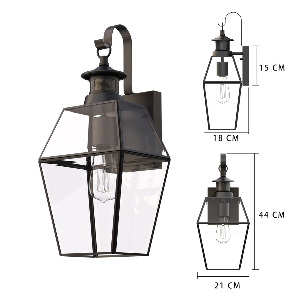Vintage Lantern Outdoor Wall Light with Optional Motion Sensor