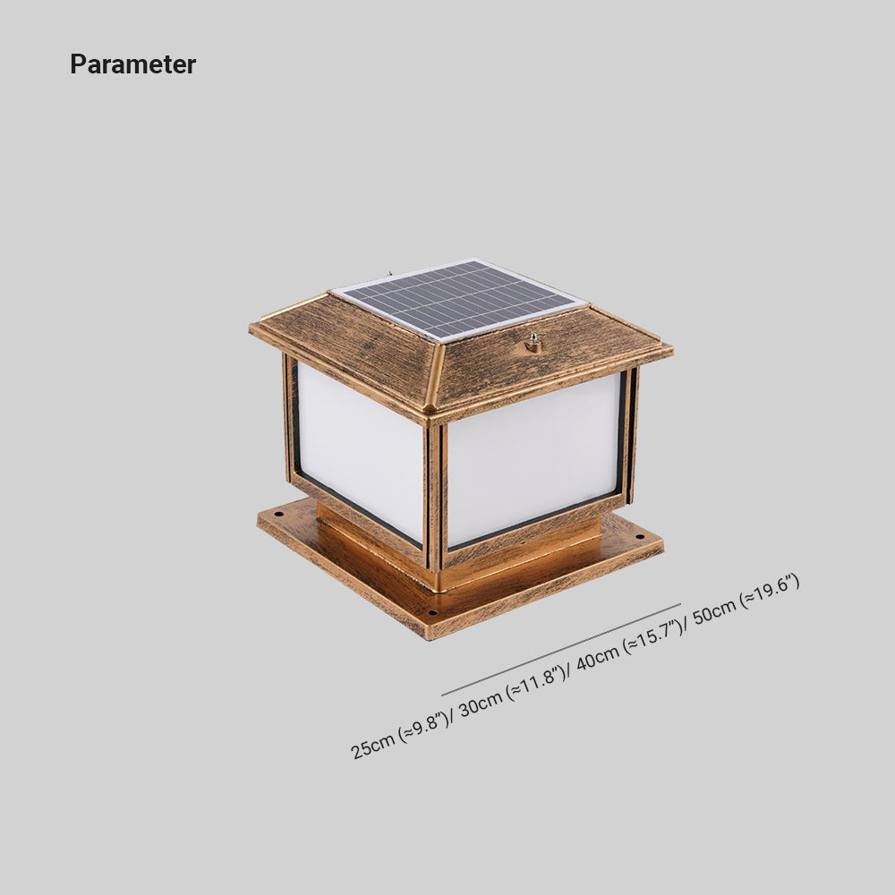 Vintage Solar Post Light with Remote, IP65