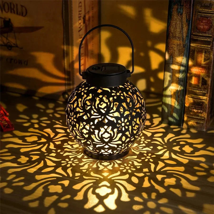 Hanging Solar Garden Light with Cut-Out Shadow Pattern, IP44