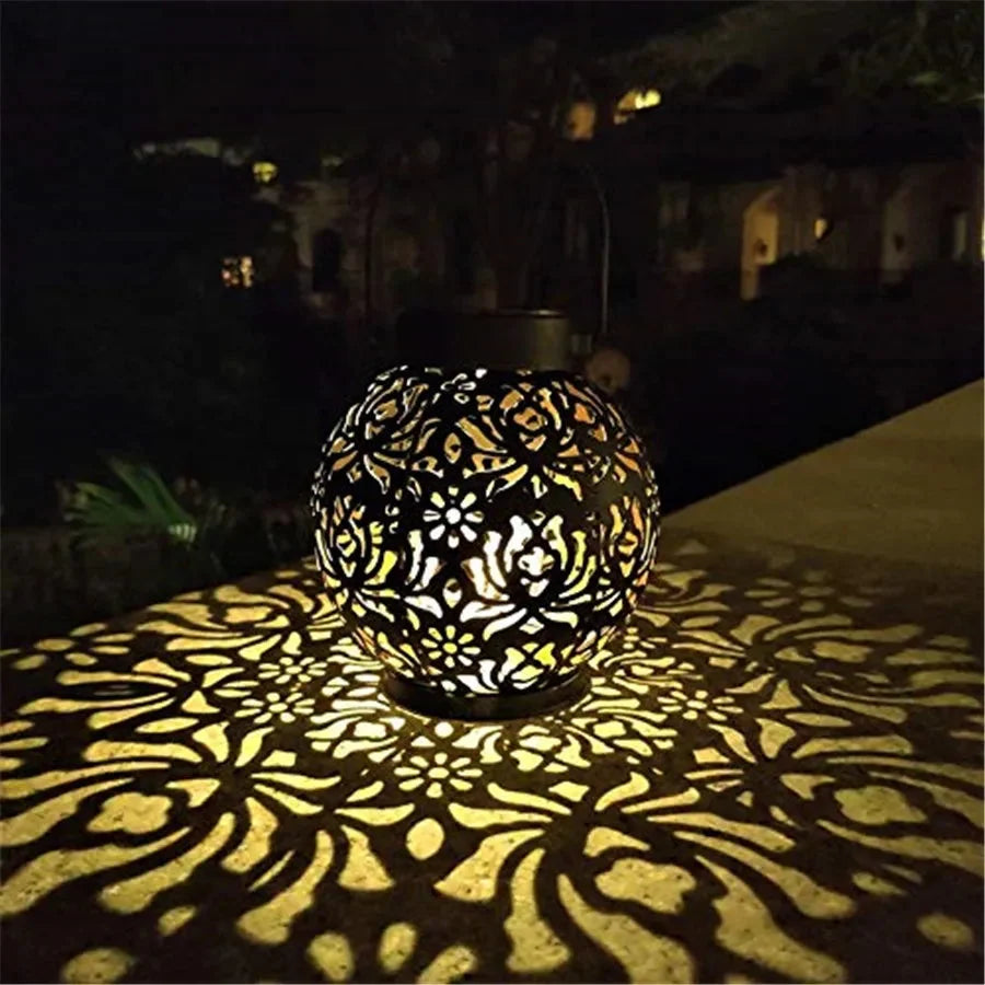 Hanging Solar Garden Light with Cut-Out Shadow Pattern, IP44