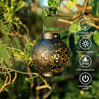 Hanging Solar Garden Light with Cut-Out Shadow Pattern, IP44