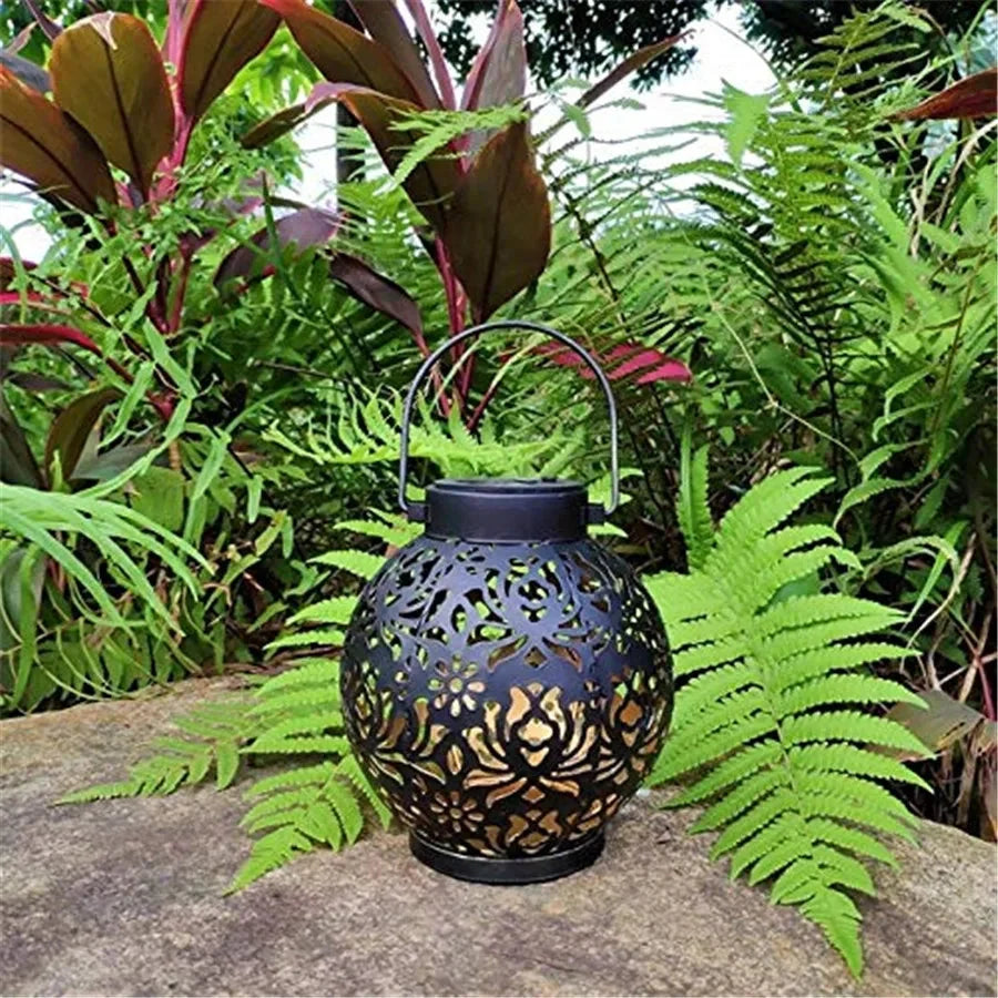 Hanging Solar Garden Light with Cut-Out Shadow Pattern, IP44