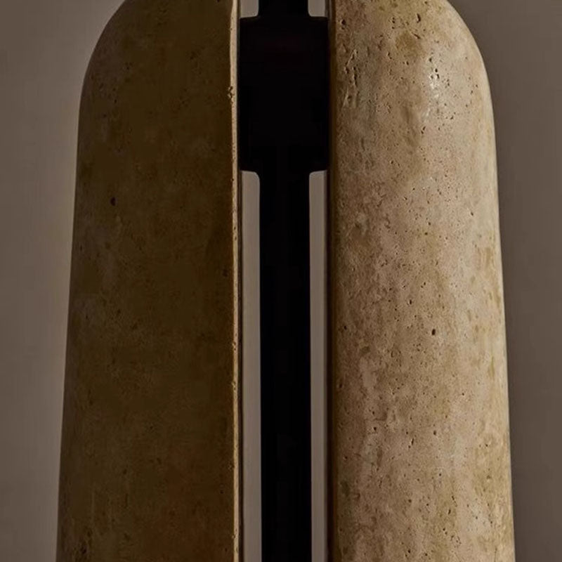Art Deco Table Lamp with Dome Shade and Stone Base