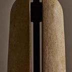 Art Deco Table Lamp with Dome Shade and Stone Base