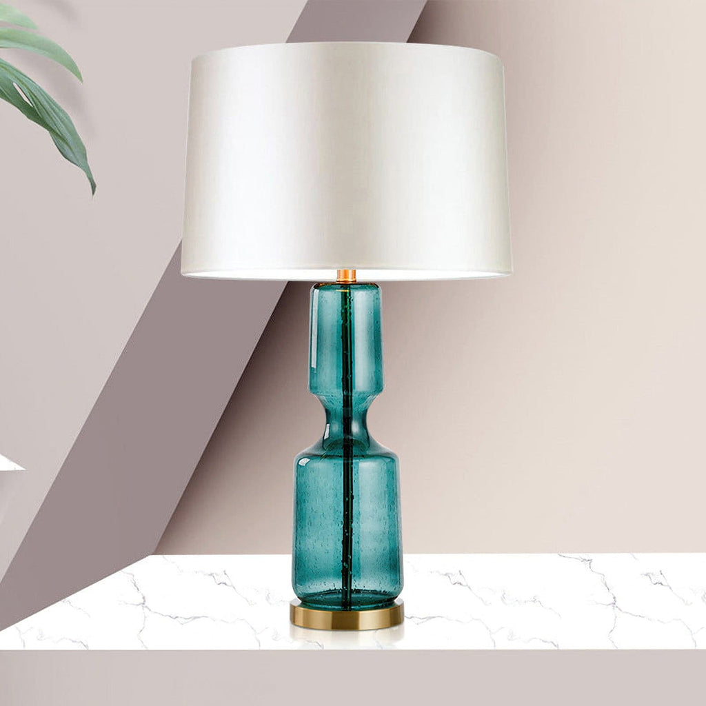 Art Deco Textured Glass Table Lamp, 38 x 72 cm