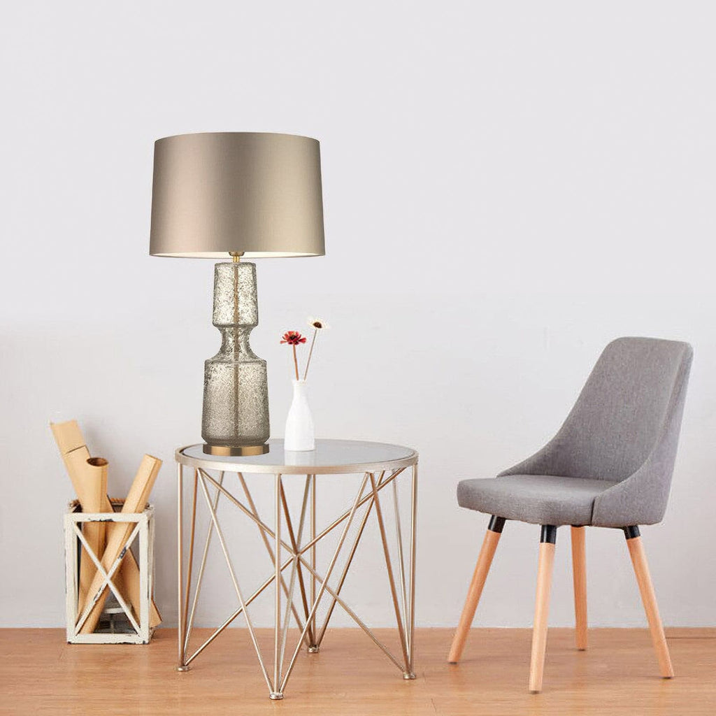 Art Deco Textured Glass Table Lamp, 38 x 72 cm