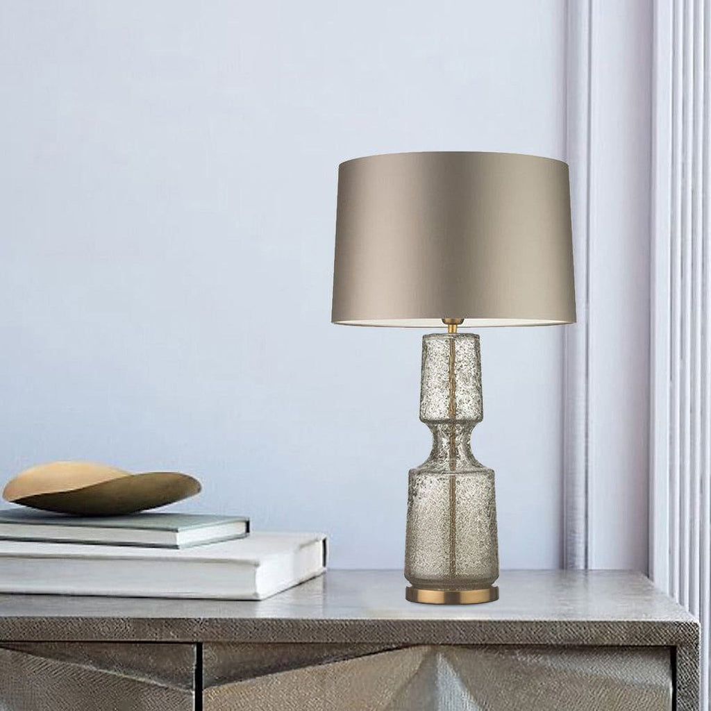 Art Deco Textured Glass Table Lamp, 38 x 72 cm
