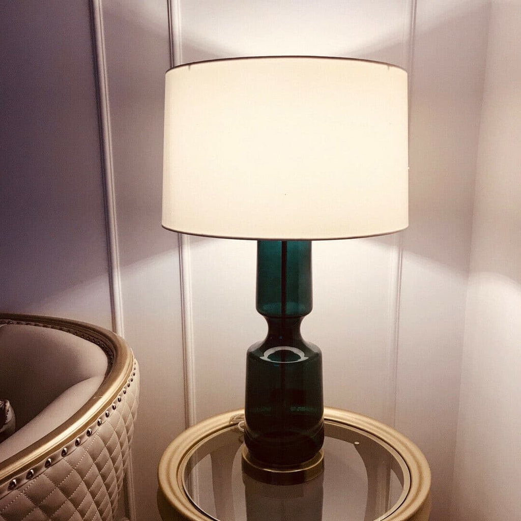 Art Deco Textured Glass Table Lamp, 38 x 72 cm