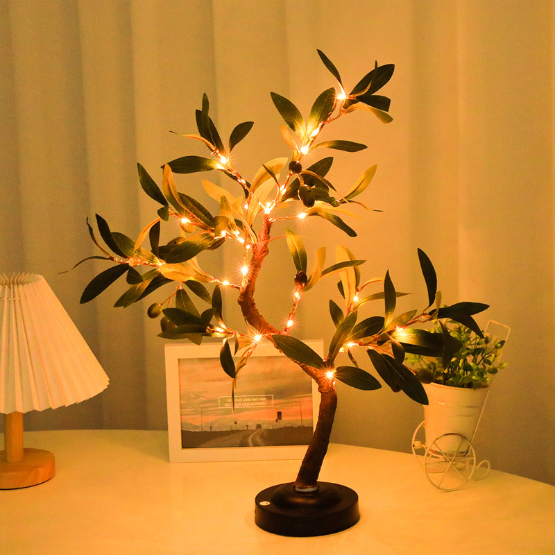 Olive Tree LED Table Lamp with Bendable Branches