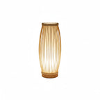 Japandi Bamboo Slat Table Lamp, Zen Cage Design