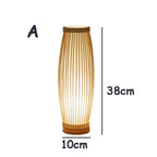 Japandi Wood and Bamboo Slat Table Lamp, Four Shapes
