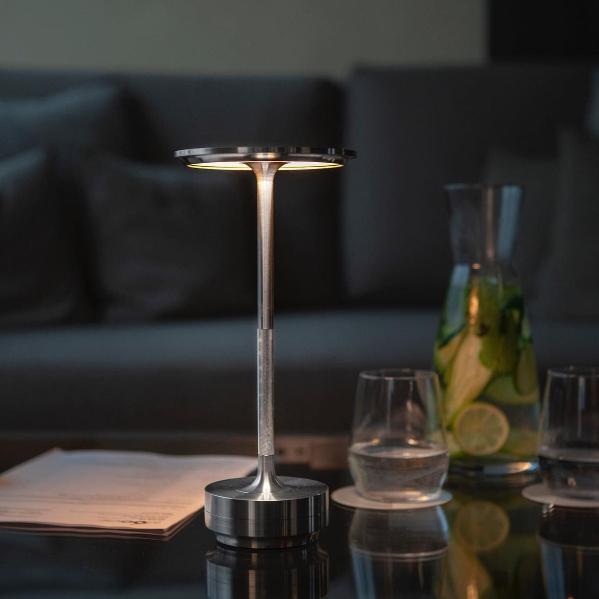 Minimalist Cordless Table Lamp with Touch Dimming