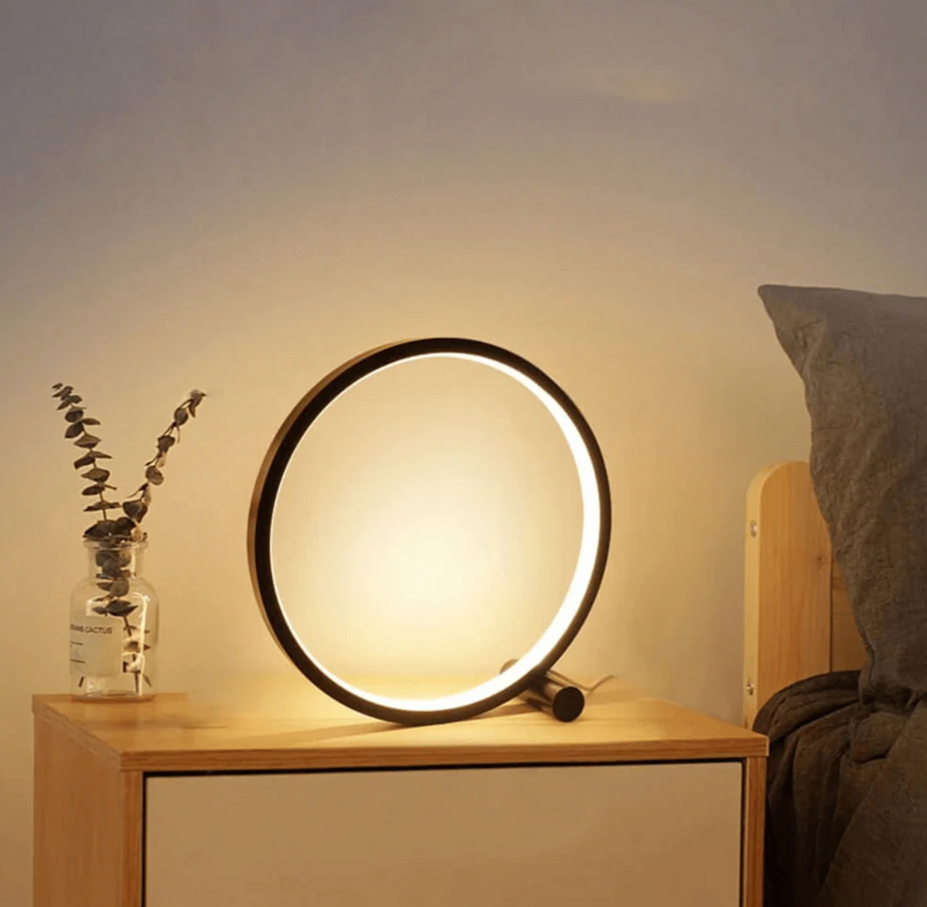 Minimalist Ring Table Lamp with Touch Dimmer and LED