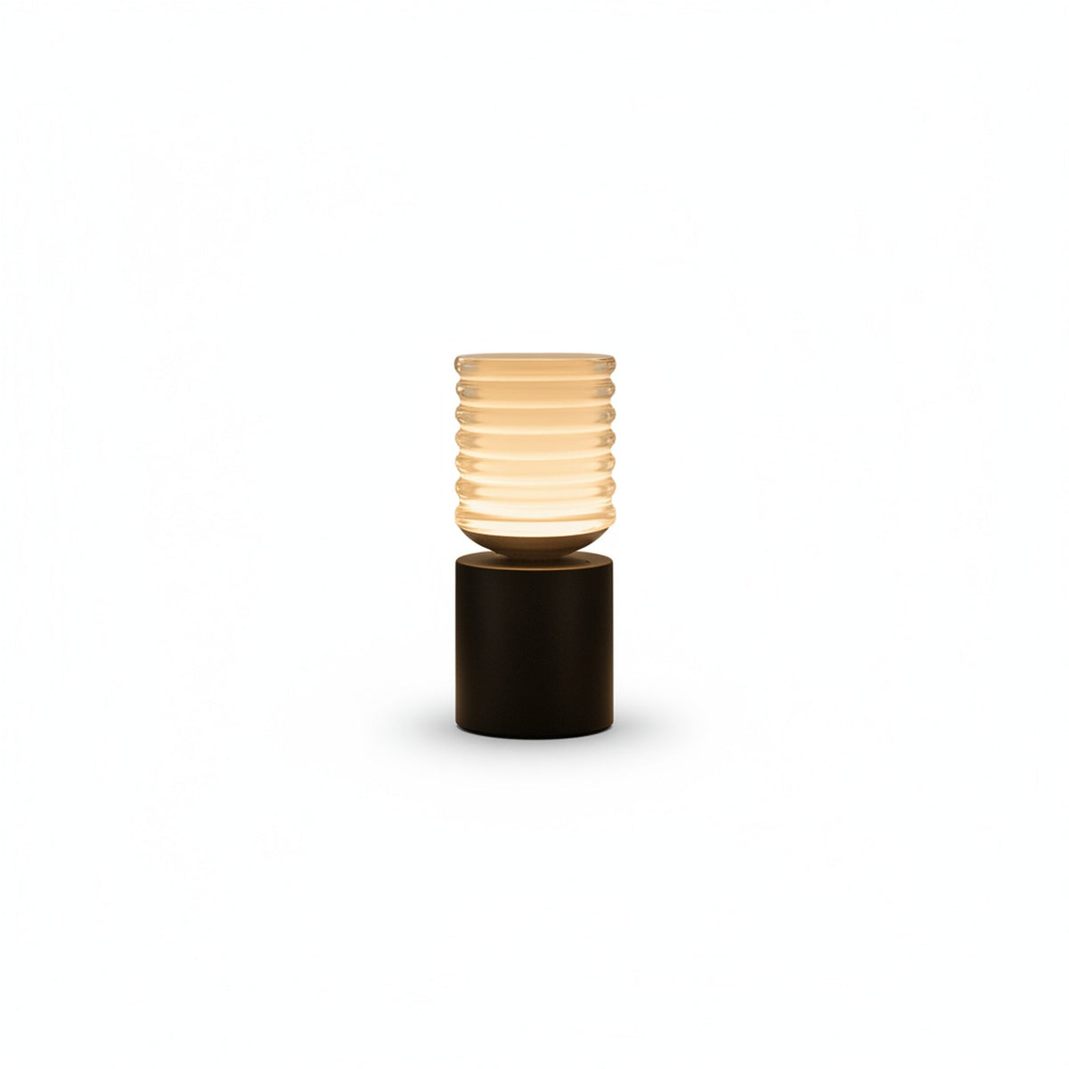 Cordless Table Lamp with Touch Dimmer and Ribbed Shade
