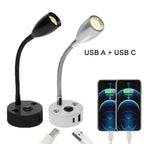 Gooseneck LED Reading Light with USB A and USB C, 12-24V