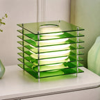 Geometric Acrylic Table Lamp with Globe Light and Remote