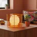 Geometric Acrylic Table Lamp with Globe Light and Remote