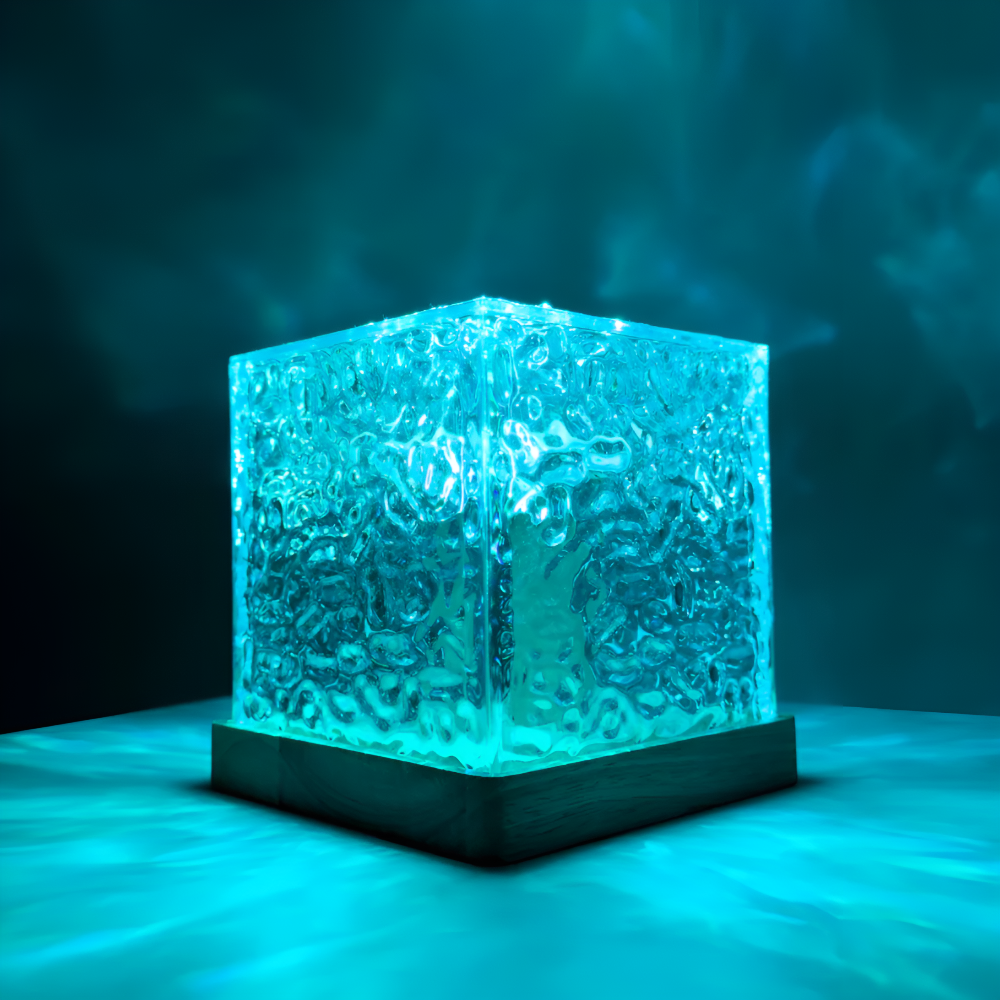 Water Ripple Projector Table Lamp with Remote, 16 Colours