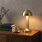 Cordless Mushroom Table Lamp with Touch Dimmer and USB