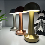 Cordless Mushroom Table Lamp with Touch Dimmer and USB