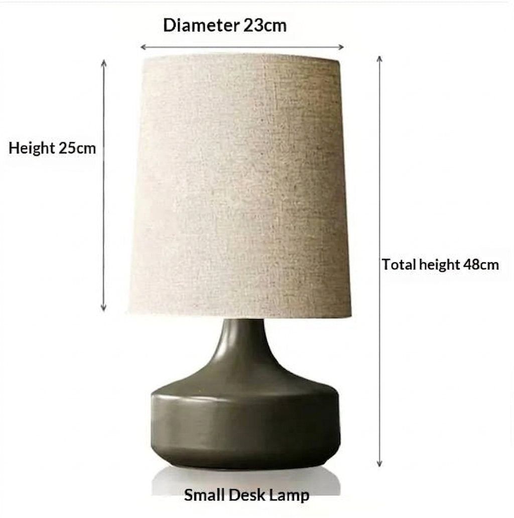 Nordycka ceramiczna lampa stołowa z kuplikowym abażurem, dwa rozmiary