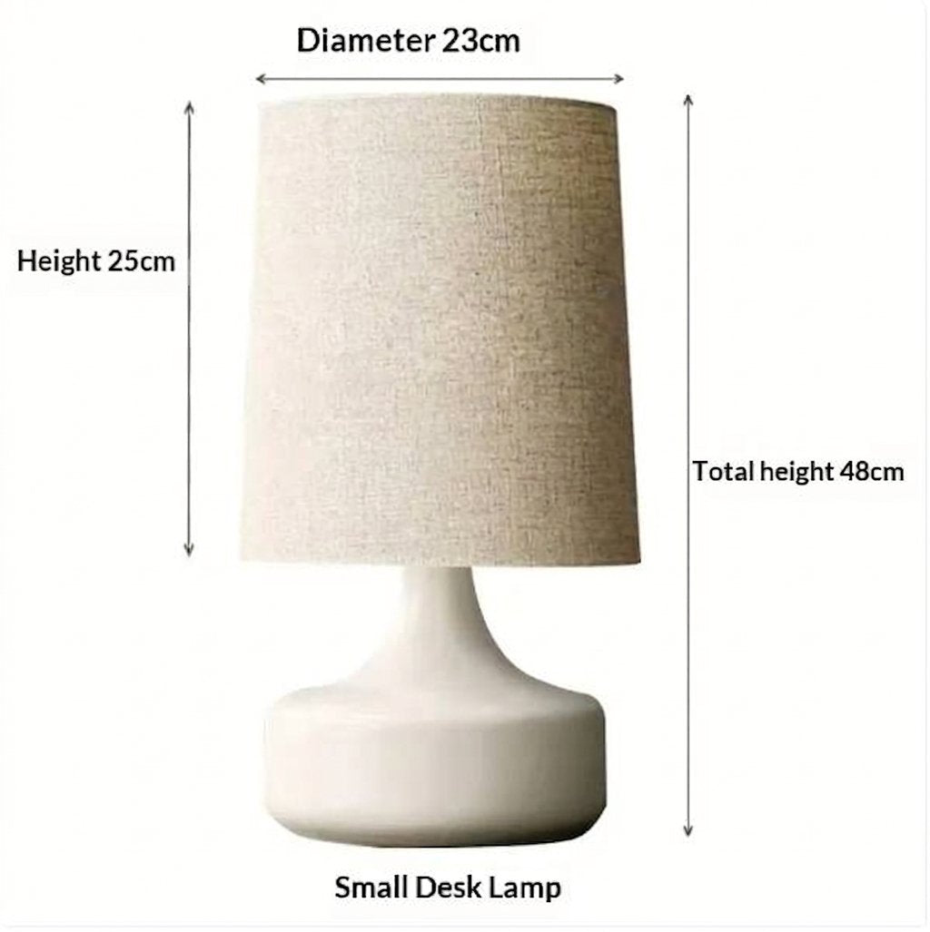 Nordycka ceramiczna lampa stołowa z kuplikowym abażurem, dwa rozmiary