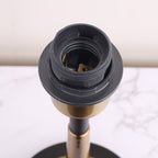 Retro Table Lamp with Woven Shade and Gold Trumpet Base