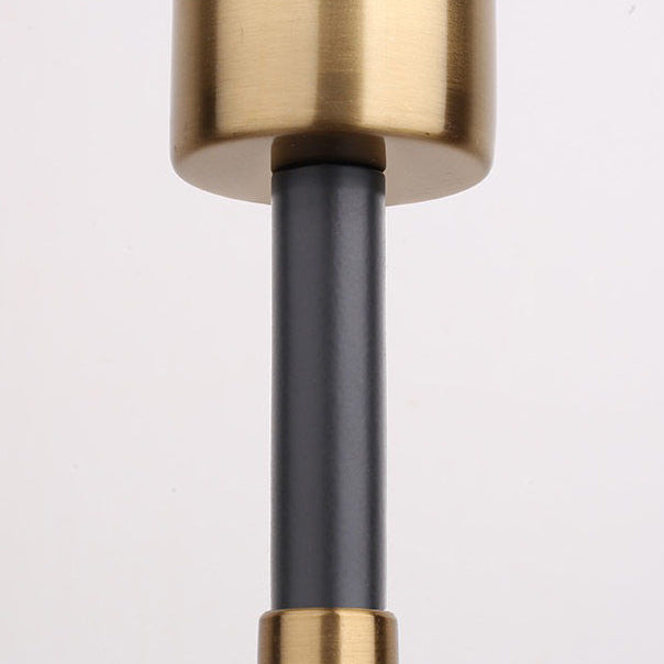 Retro Table Lamp with Woven Shade and Gold Trumpet Base